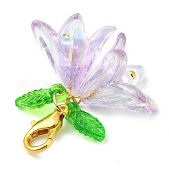 6Pcs 6 Colors Flower Acrylic Pendant Decorations&nbsp;HJEW-JM02719-01