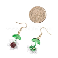 3 Pairs 3 Colors Sunflower Glass Seed Bead with 304 Stainless Steel Dangle Earrings&nbsp;EJEW-MZ00532