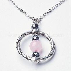 Natural Gemstone Beads Pendant Necklaces&nbsp;NJEW-JN01829