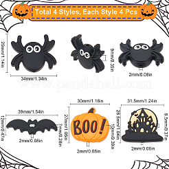 16Pcs 4 Styles Halloween Silicone Beads&nbsp;SIL-SC0002-09