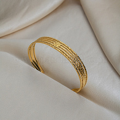 Vintage Hammered 304 Stainless Steel Multi-strand Cuff Bangles for Women&nbsp;AJ6872