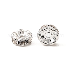 Brass Rhinestone Spacer Beads&nbsp;RB-A014-L8mm-01S-NF