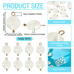 10Pcs Natural Shell Disc Pendants&nbsp;STAS-TA0006-28