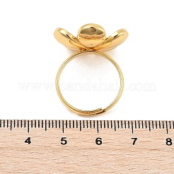 Flower Brass Finger Rings for Women&nbsp;RJEW-S622-05G