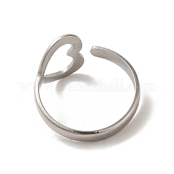 Non-Tarnish 304 Stainless Steel Open Cuff Ring&nbsp;RJEW-C068-10P