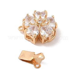 Brass Micro Pave Cubic Zirconia Box Clasps&nbsp;KK-B100-067G-01