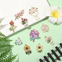 10Pcs 10 Styles Alloy Enamel Pendants&nbsp;ENAM-YW0006-16