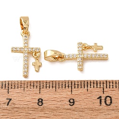 Brass Micro Pave Clear Cubic Zirconia Pendants&nbsp;CU-CBAB2E9-01G