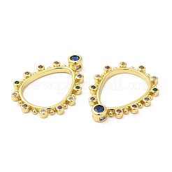 Brass Pave Cubic Zirconia  Pendants&nbsp;KK-Z028-03G
