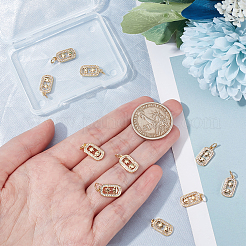 10Pcs Brass Micro Pave Clear Cubic Zirconia Charms&nbsp;ZIRC-BBC0001-25