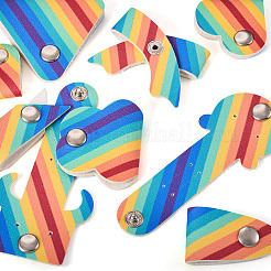 9Pcs 9 Styles Rainbow Color PU Leather Cable Keepers&nbsp;AJEW-TA0002-35