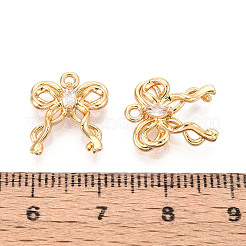 Brass Pave Clear Cubic Zirconia Pendants&nbsp;KK-T074-100A-G