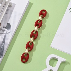 Handmade Spray Painted CCB Plastic & Rubberized Style Acrylic Coffee Bean Chains&nbsp;AJEW-JB00876