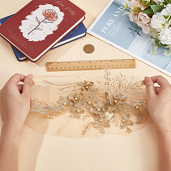 3D Flower Polyester Embroidery Sew on Appliques&nbsp;PATC-WH0008-48C