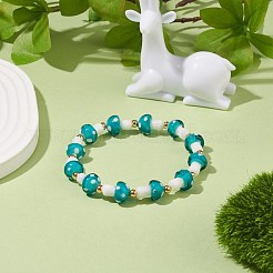 Lampwork Mushroom Beaded Stretch Bracelet for Women&nbsp;BJEW-JB08228