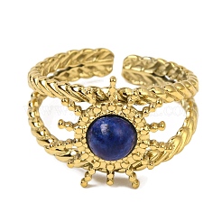 Natural Lapis Lazuli Finger Rings&nbsp;RJEW-Q822-56G-02