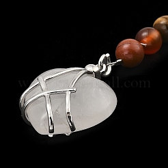 Natural Quartz Crystal Heart Keychain&nbsp;G-Z033-11P-02