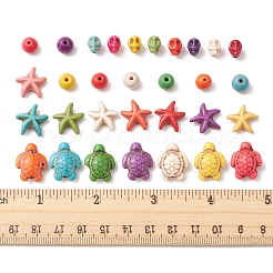 4 Strands 4 Styles Dyed Synthetic Turquoise Beads Strands&nbsp;G-FS0005-70
