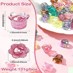 50Pcs UV Plating Opaque Acrylic Beads&nbsp;MACR-CJ0002-22