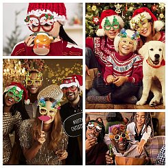 Christmas Plastic & Non-woven Fabric Glitter Glasses Frames&nbsp;AJEW-E053-01B