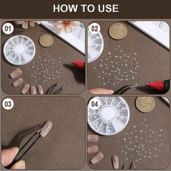 12 Grids Glass Rhinestone Cabochons&nbsp;MRMJ-WH20007-004
