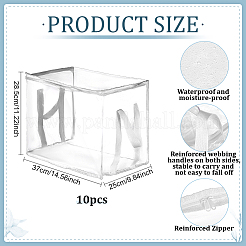 Large Capacity Transparent PVC Plastic Zipper Bags with Handle for Book Storage&nbsp;ABAG-WH0045-92A