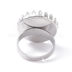 Adjustable 304 Stainless Steel Finger Rings Components&nbsp;STAS-WH0032-01B