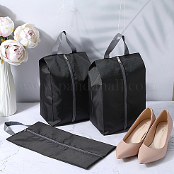 4Pcs Rectangle Polyester Fabric Waterproof Shoes Storage Zipper Bags with Imitation Leather Handle&nbsp;ABAG-GF0001-31