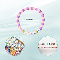 30Pcs 30 Styles Polymer Clay & Glass Beaded Stretch Bracelet Sets&nbsp;BJEW-SW001584