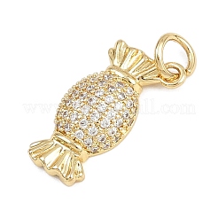 Brass Micro Pave Clear Cubic Zirconia Pendants&nbsp;KK-Z123-03G