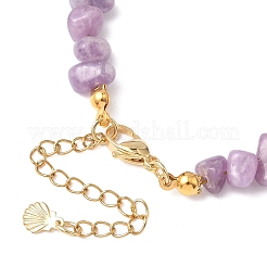 Natural Amethyst & Electroplate Non-magnetic Synthetic Hematite Chip Beaded Bracelets&nbsp;BJEW-JB12342-03