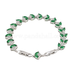 Platinum Tone Brass Micro Pave Cubic Zirconia Tennis Bracelets&nbsp;BJEW-B160-09P