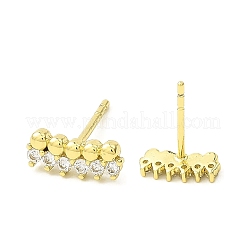 Brass Micro Pave Cubic Zirconia Stud Earrings&nbsp;EJEW-L270-23G