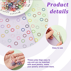 225Pcs 15 Colors SPray Painted Zinc Alloy Open Jump Rings&nbsp;FIND-H0010-91B
