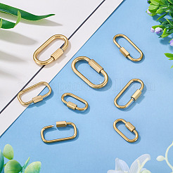 8Pcs 4 Styles 304 Stainless Steel Locking Carabiner&nbsp;STAS-TA0005-53
