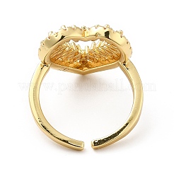 Brass Cubic Zirconia Cuff Ring&nbsp;KK-H433-05G