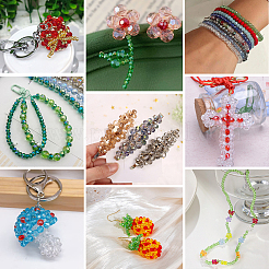 16 Strands 16 Colors Glass Beads Strands&nbsp;EGLA-PA0001-34C