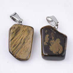 Natural Tiger Eye Pendants&nbsp;G-Q996-15