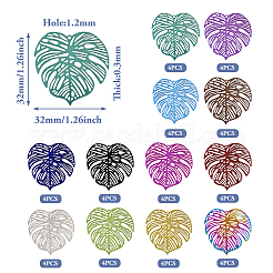 48Pcs 12 Styles 430 & 201 Stainless Steel Filigree Pendants&nbsp;STAS-TA0002-19