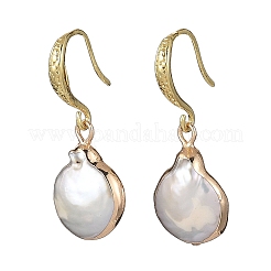 Electroplated Natural Keshi Pearl Dangle Earrings&nbsp;EJEW-JE06709