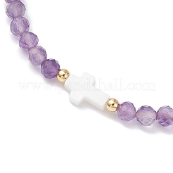 Natural Amethyst Beaded Braided Bead Bracelets for Women&nbsp;BJEW-JB12211-02
