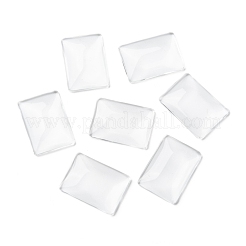 Transparent Rectangle Glass Cabochons&nbsp;GGLA-R025-25x18