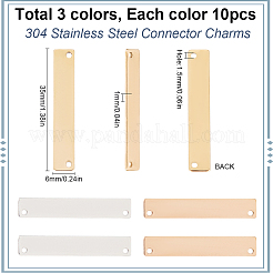 30Pcs 3 Colors 304 Stainless Steel Connector Charms&nbsp;STAS-SC0008-80