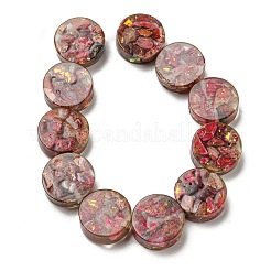 Dyed Natural Imperial Jasper with Resin Beads Strands&nbsp;G-G083-E03-01