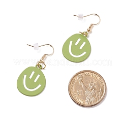 Smiling Face Alloy Dangle Earrings&nbsp;EJEW-JE04927