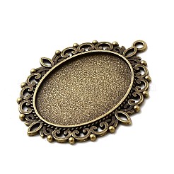Large Vintage Tibetan Style Alloy Pendant Cabochon Settings&nbsp;TIBEP-M018-70AB-NF