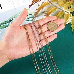 4Pcs 4 Styles 304 Stainless Steel Box Chain Slider Necklace Making&nbsp;AJEW-SZ0001-54
