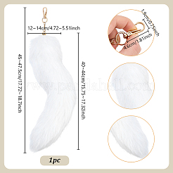 Faux Fur Fox Tail Pendant Decorations&nbsp;AJEW-WH0481-833C
