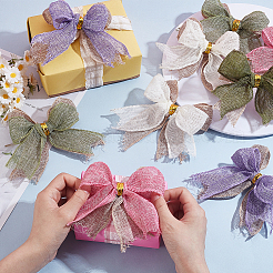 20Pcs Burlap Ribbon Bowknot Germent Accessories&nbsp;HJEW-PH02126