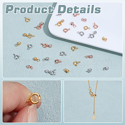 18Sets 3 Colors Brass Spring Ring Clasps and Silicone Beads&nbsp;KK-PH0011-36
